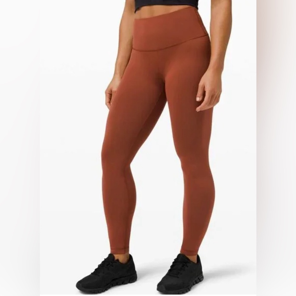 Lululemon Athletica Wunder Train High Rise Orange Leggings